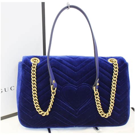 medium gucci metalasse blue velvet|Gucci marmont shoulder bag.